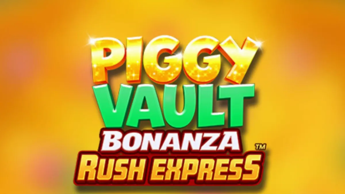 Tampilan visual slot Piggy Vault Bonanza Rush Express dengan tema brankas emas dan piggy bank