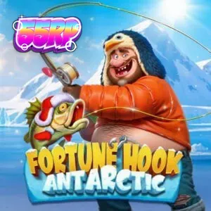 Tampilan visual slot Fortune Hook Antarctic dengan tema kutub dan penguin